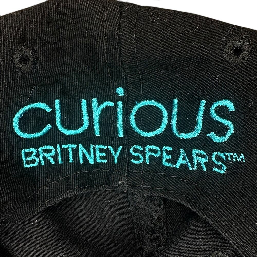 Y2K Britney Spears Curious Perfume Hat "Do You Dare?" Promo Black Strapback Cap - Picture 10 of 13